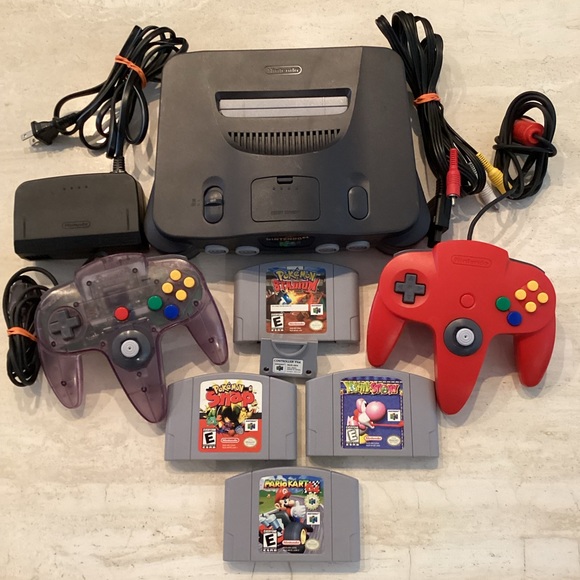 Nintendo 64 Console & Pokemon Mario Games & 2 Controllers N64 Original Authentic - Picture 4 of 14